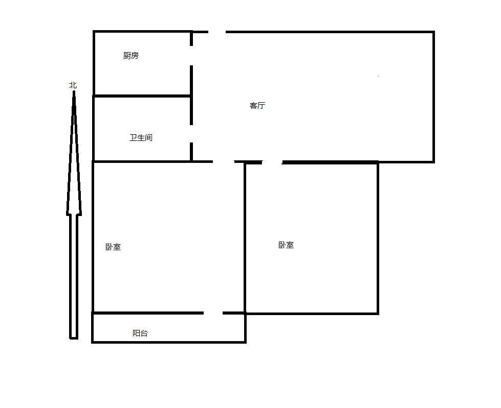 城北家园 2室1厅1卫 80m&sup2;