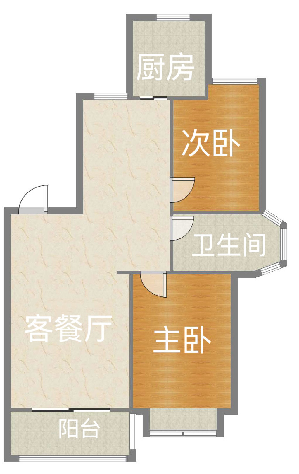 长航地中海花园 2室1厅1卫 101.20m&sup2;