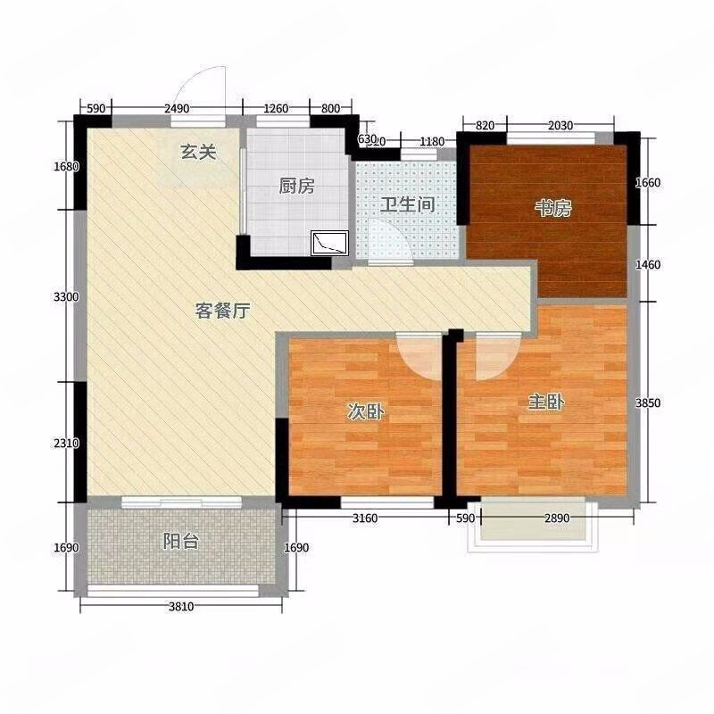 姚港路31号 3室1厅1卫 82.00m&sup2;
