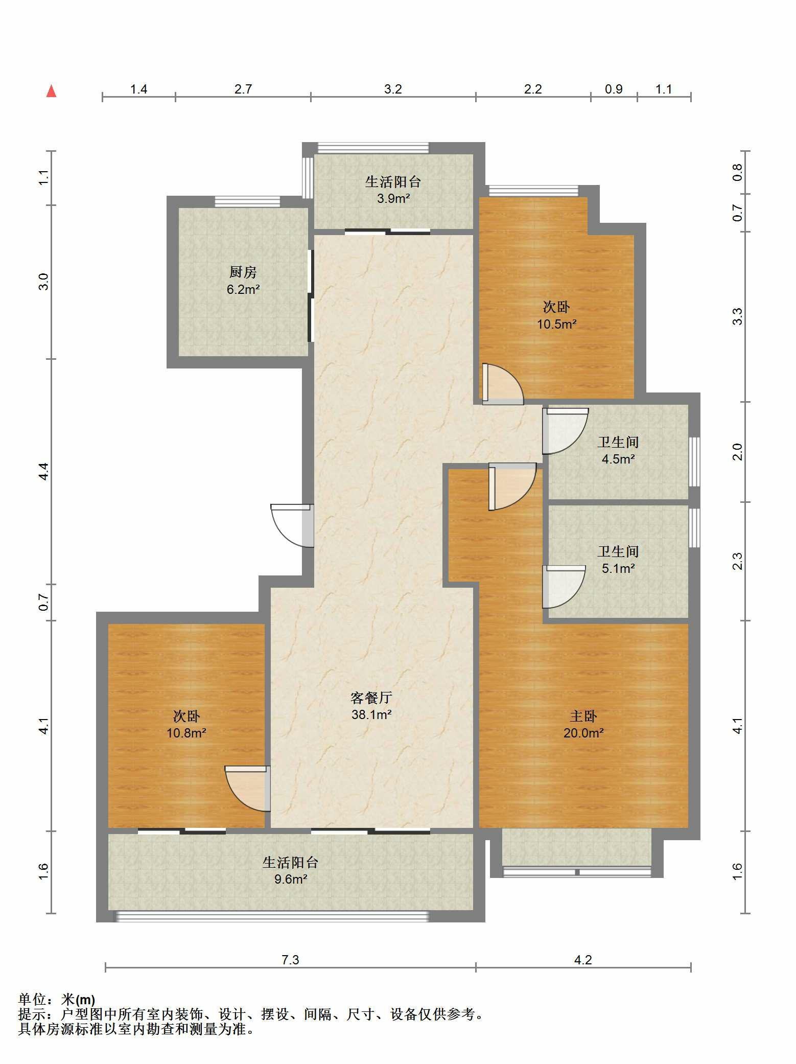 绿城沁园 3室2厅2卫 132.56m&sup2;