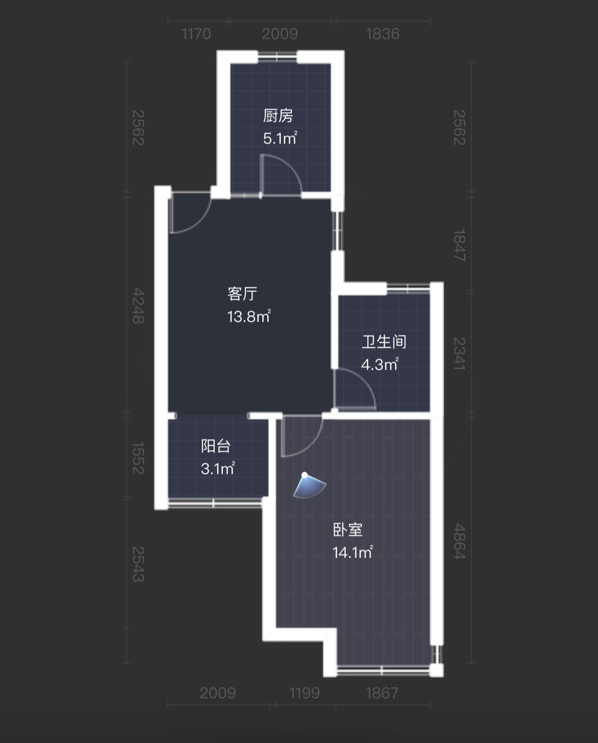 金霞北苑 2室2厅1卫 52m&sup2;