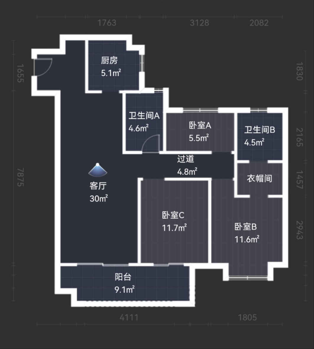 观澜台 3室2厅2卫 120m&sup2;