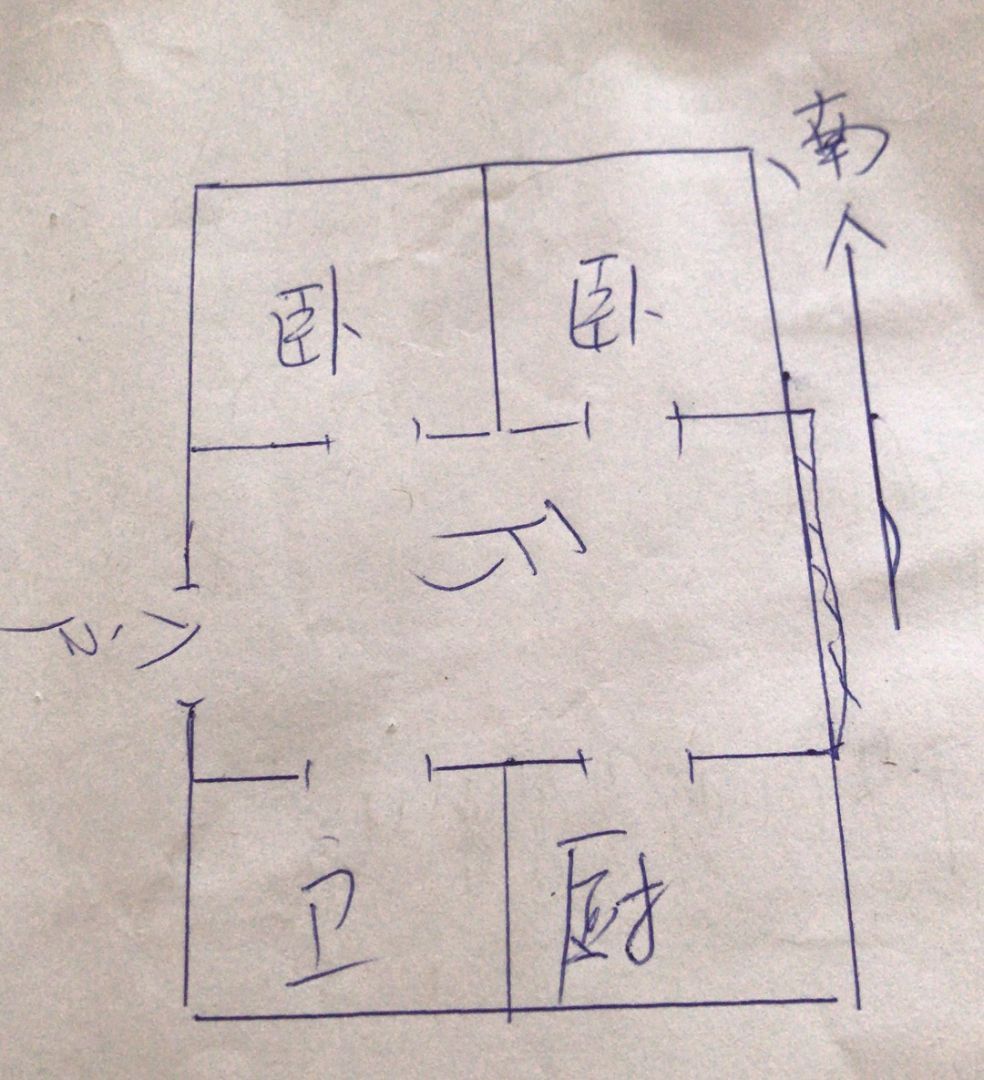 姚港路31号 2室1厅1卫 80m&sup2;