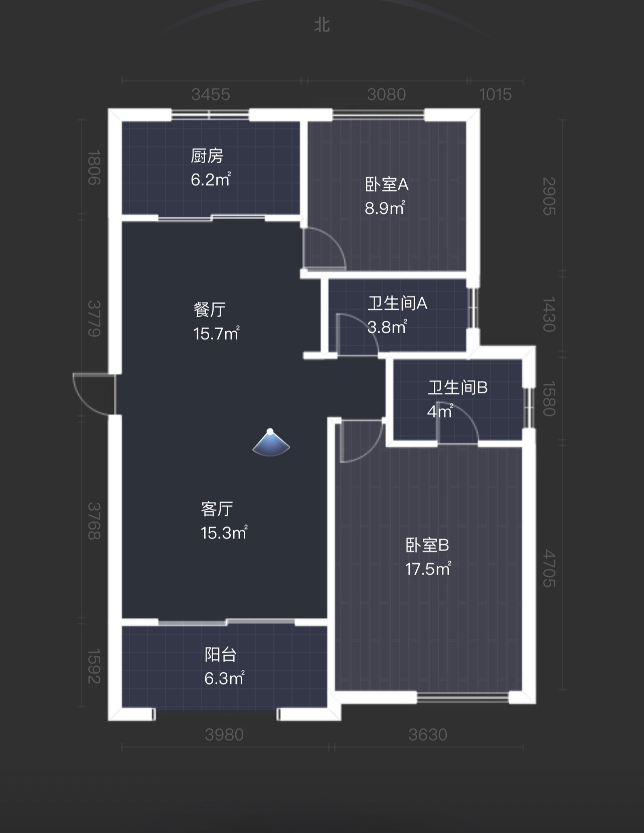 湖山源著 2室2厅2卫 98m&sup2;