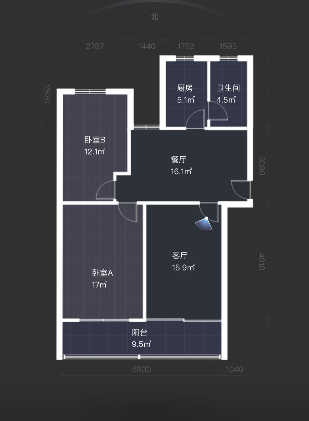 虹南小区 3室2厅1卫 88.00m&sup2;