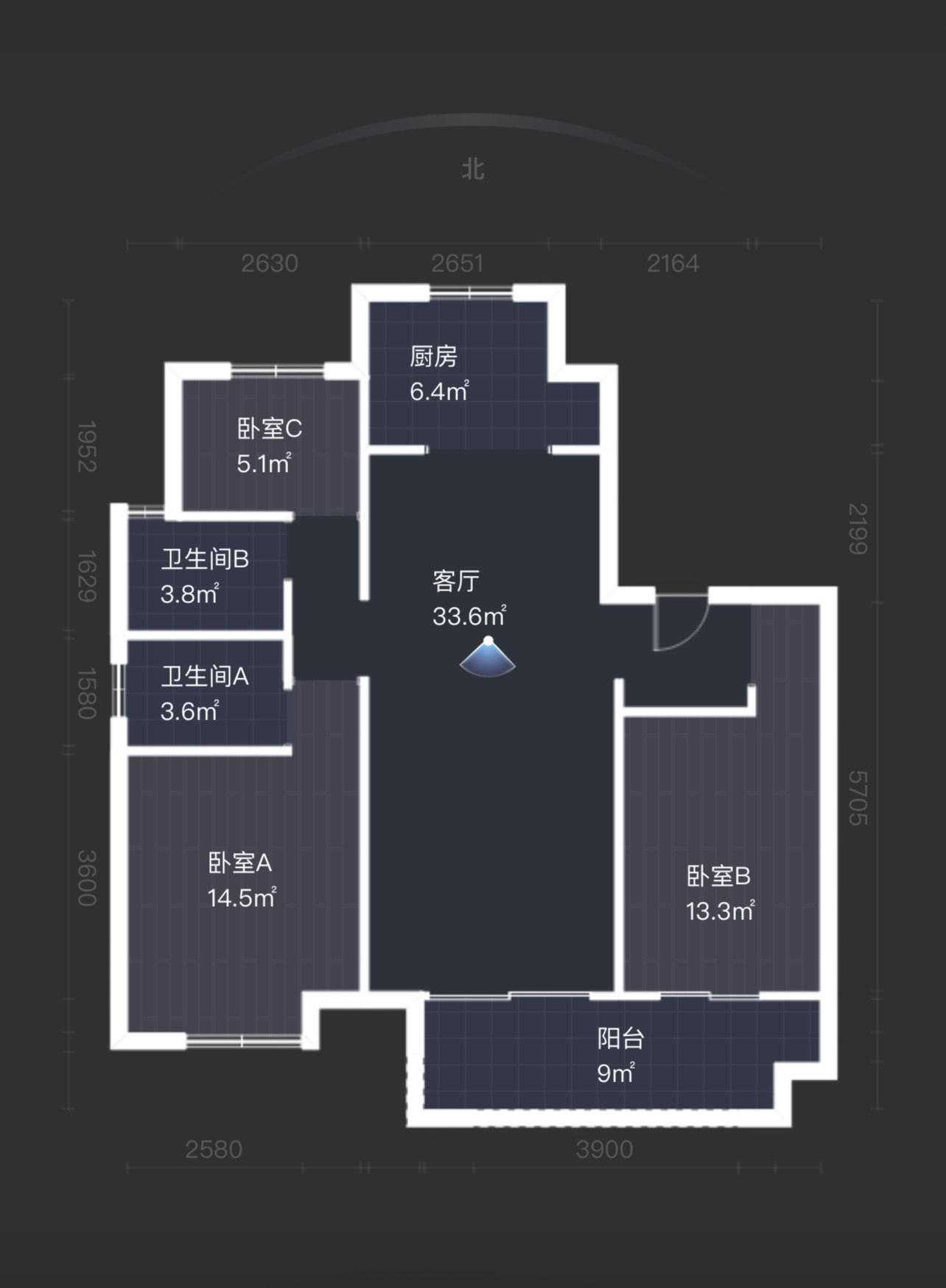观澜台 3室2厅2卫 118m&sup2;