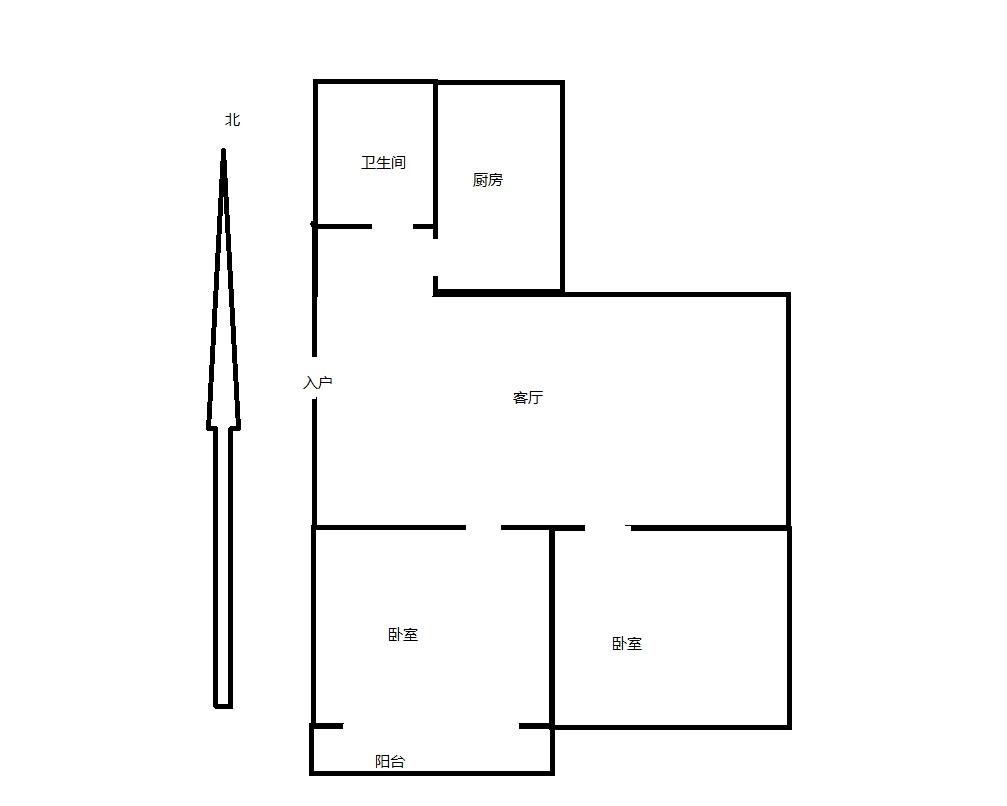 濠东路51号小区 2室1厅1卫 70m&sup2;