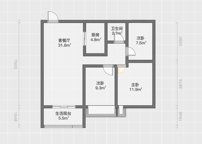 南通雅居乐花园 3室2厅1卫 99m&sup2;