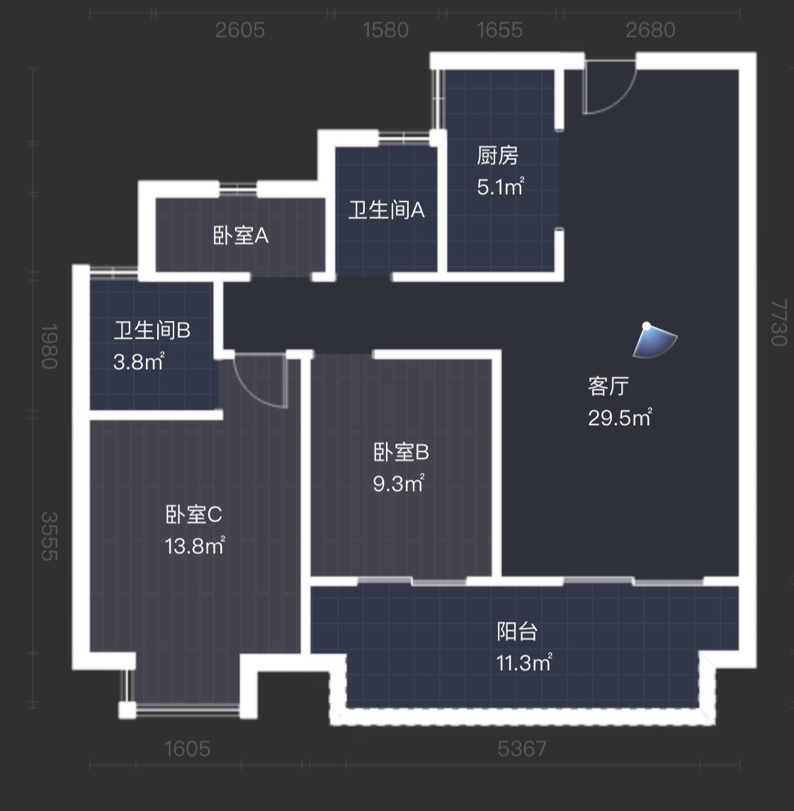 佳源都市 3室2厅1卫 107.56m&sup2;