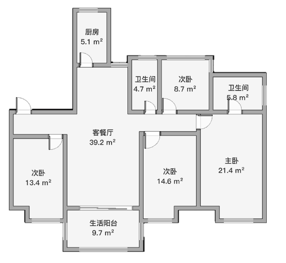 万科城市之光 4室2厅2卫 140.00m&sup2;