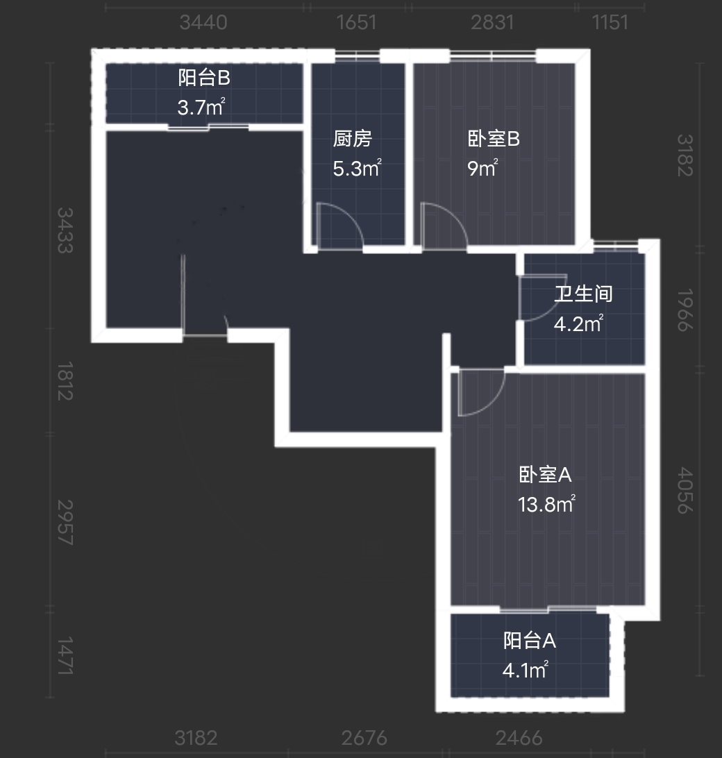 高迪晶城 2室2厅1卫 93m&sup2;