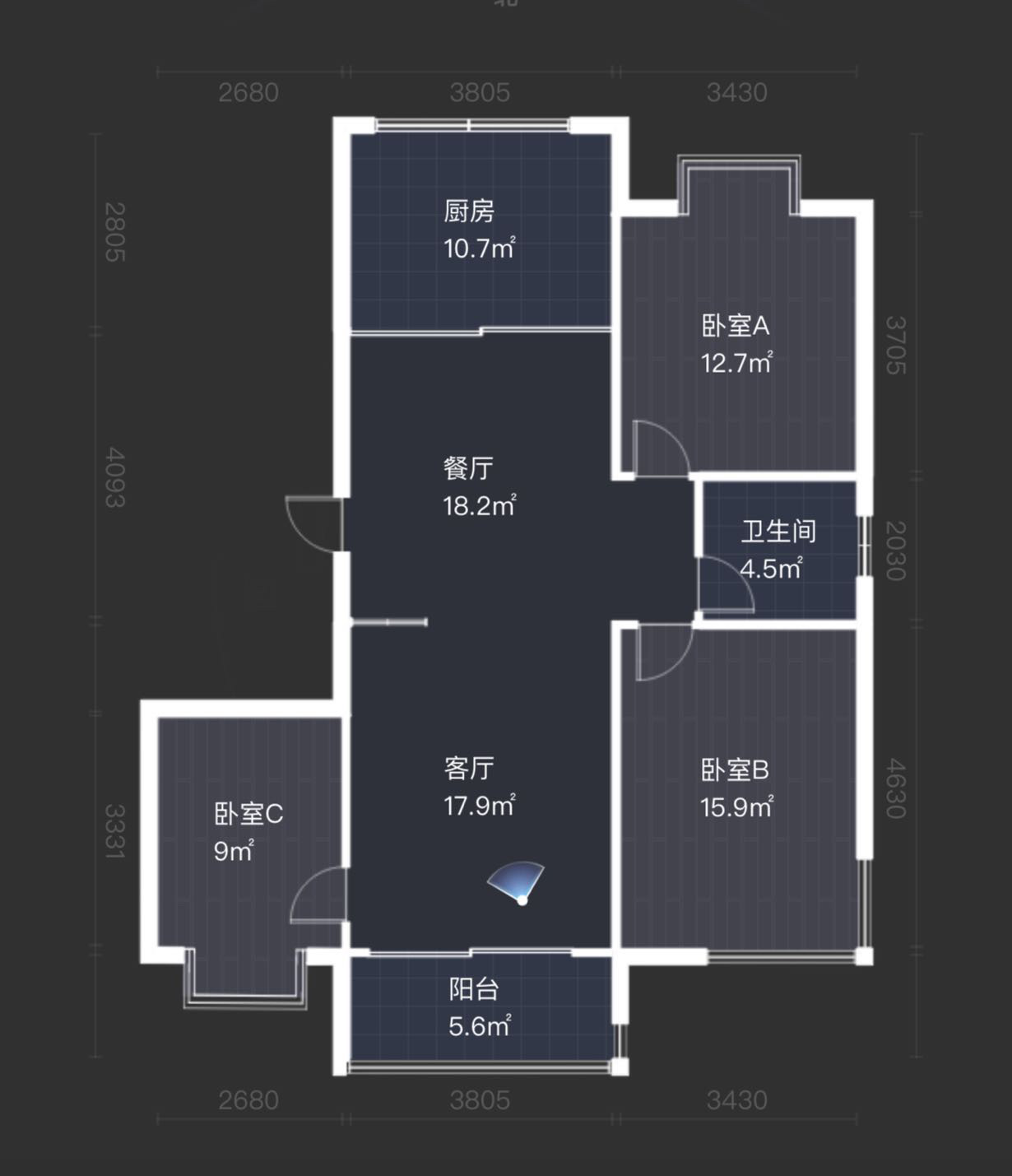 璀璨星湖 3室2厅1卫 116m&sup2;