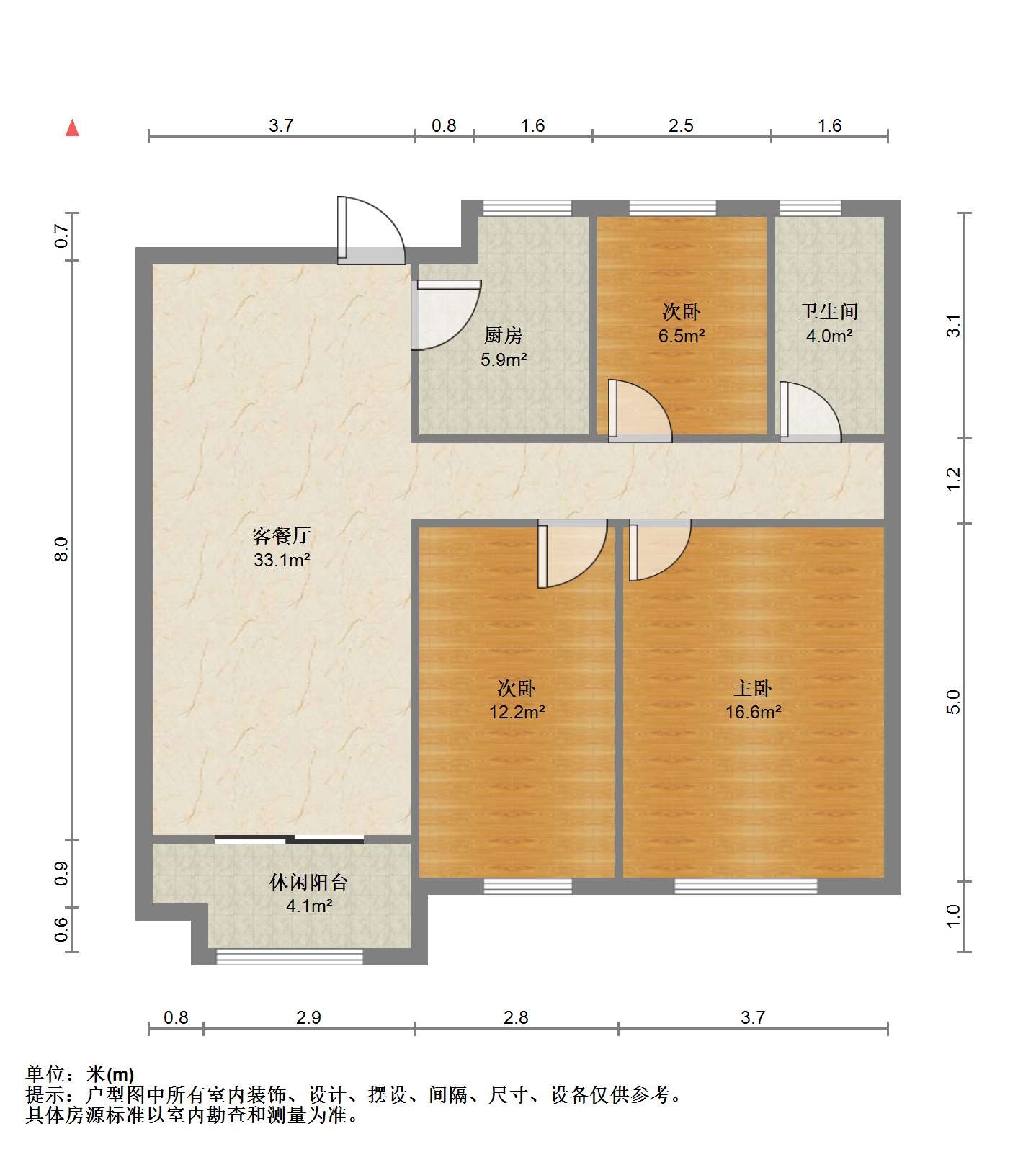 万科濠河传奇 3室1厅1卫 107m&sup2;