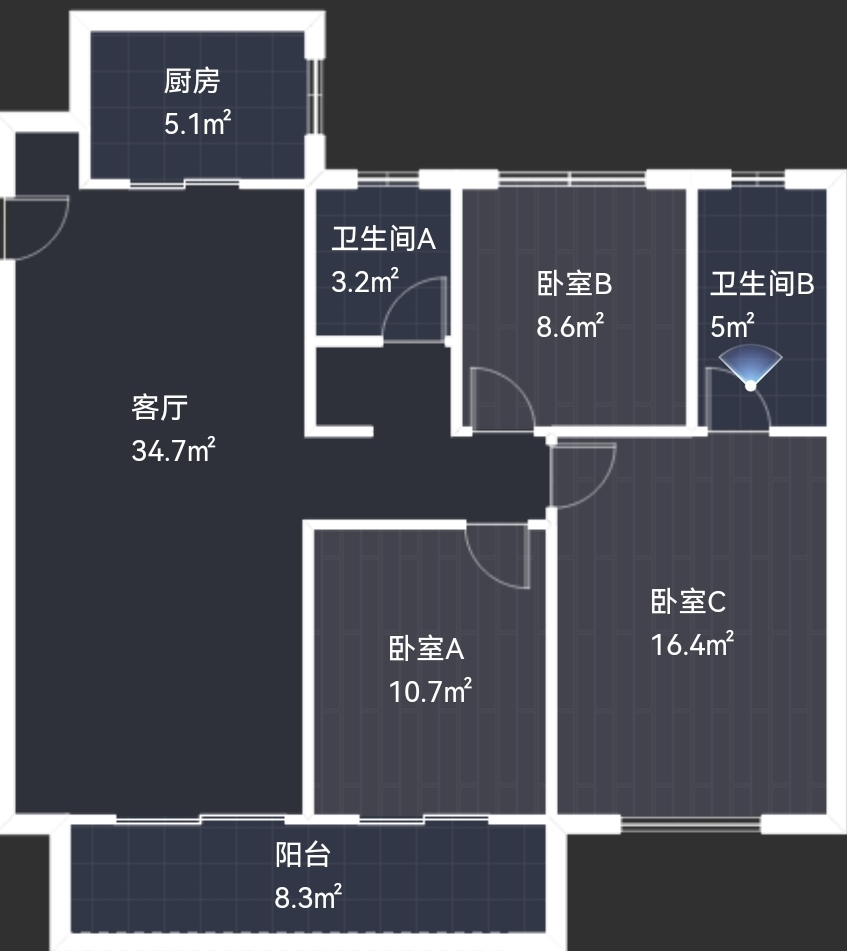 湖山源著 3室2厅2卫 114.9m&sup2;