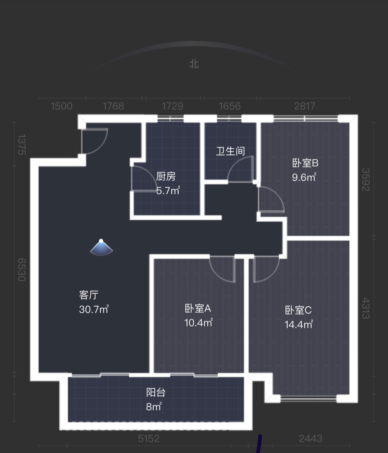 湖山源著 3室2厅1卫 99.00m&sup2;