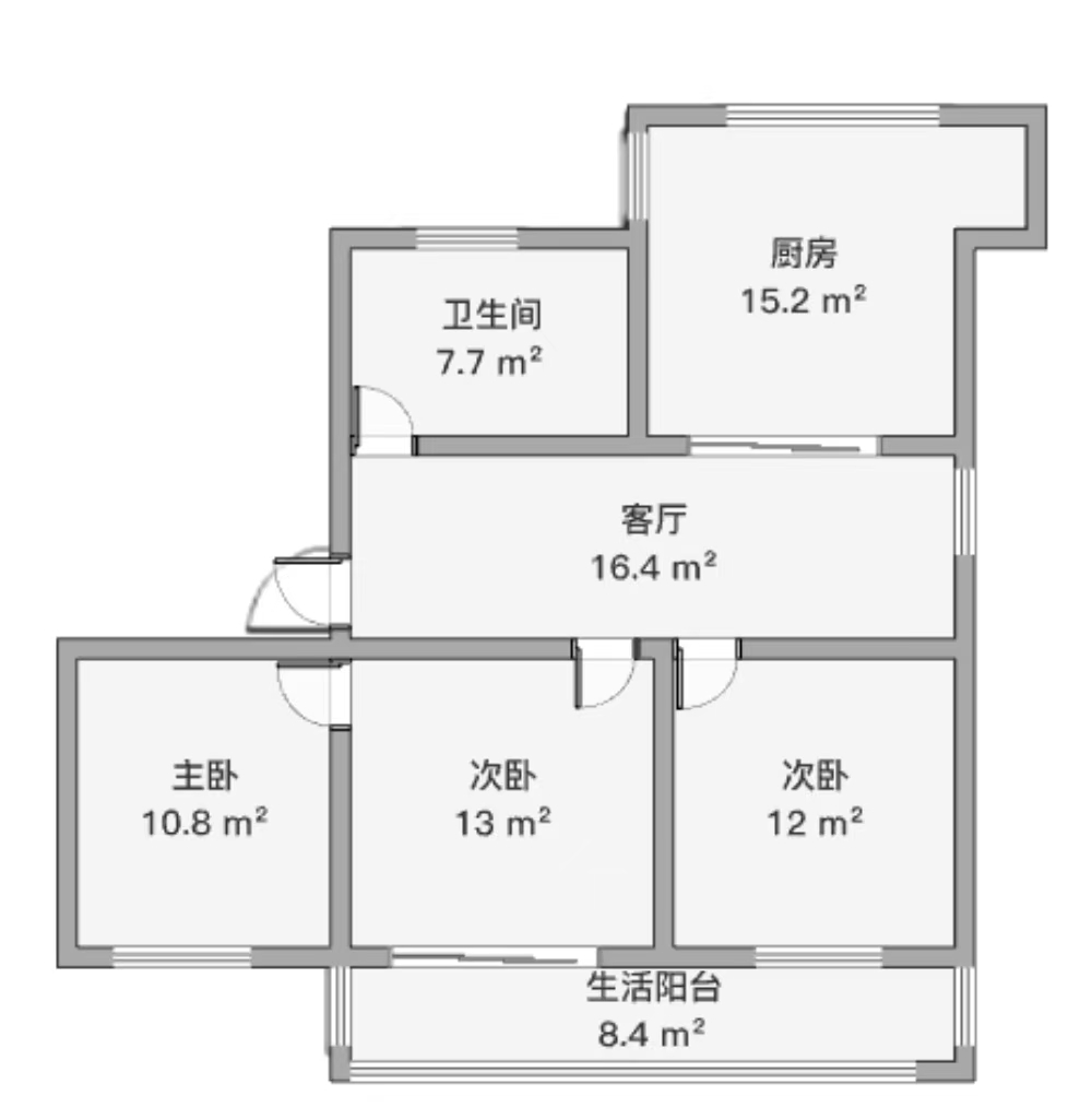 民政新村 3室1厅1卫 92.00m&sup2;
