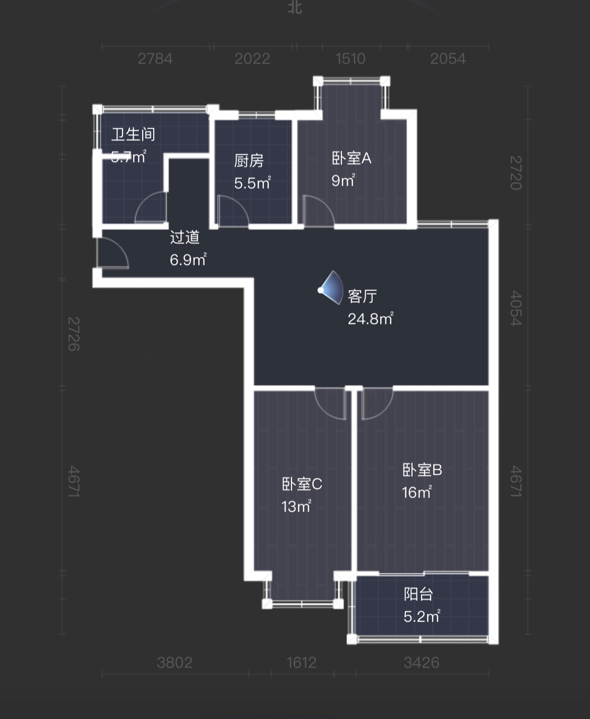 天霞苑 3室2厅1卫 108m&sup2;