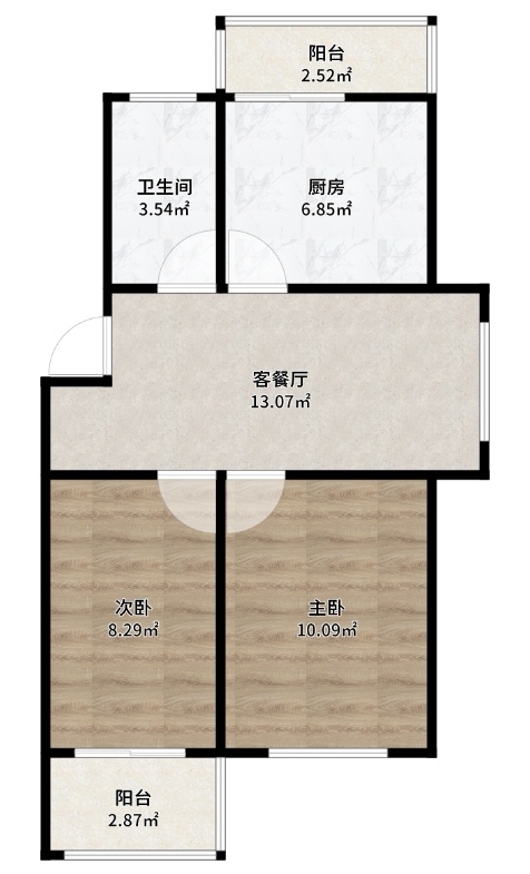 星港湾花园 2室2厅1卫 90m&sup2;