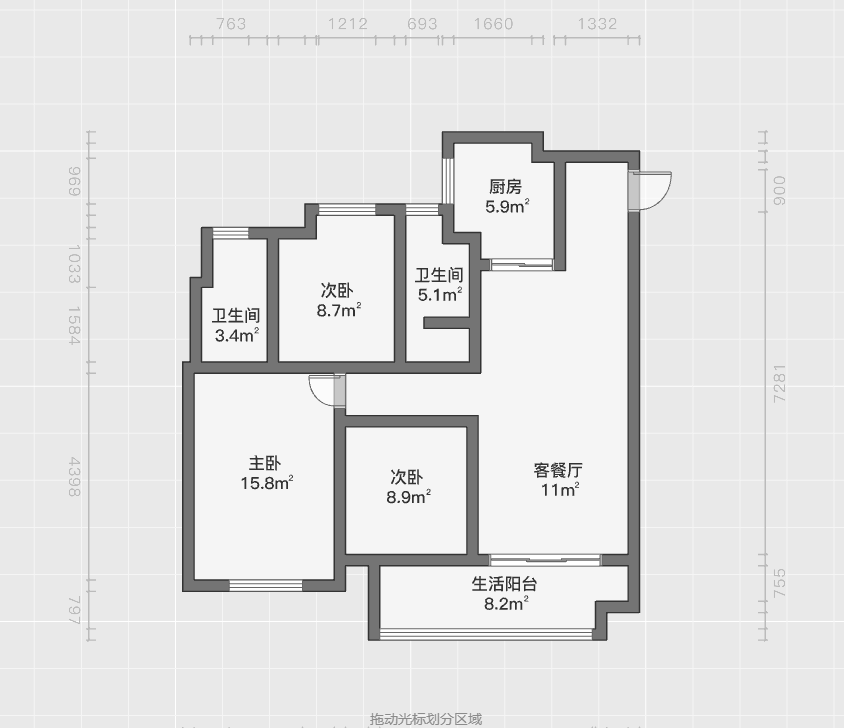 万科时代之光 3室2厅2卫 117m&sup2;