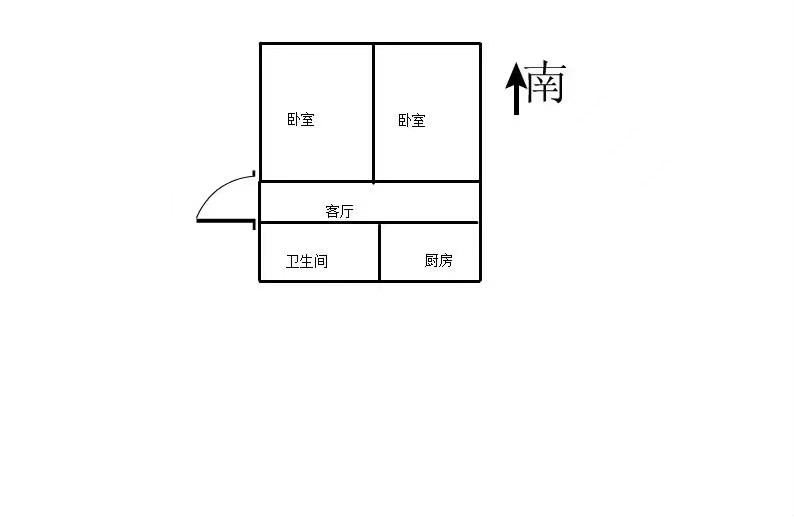 秦灶新村北区 2室1厅1卫 80m&sup2;