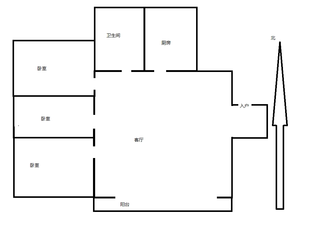 苏建花园城 3室1厅1卫 120m&sup2;
