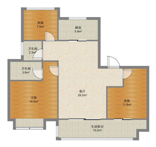 红星天铂 3室2厅2卫 114.55m&sup2;