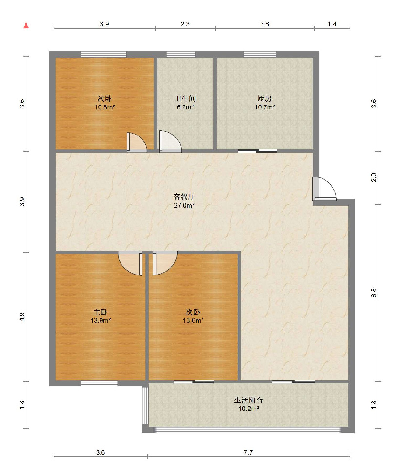 永和佳苑北区 3室2厅1卫 132m&sup2;