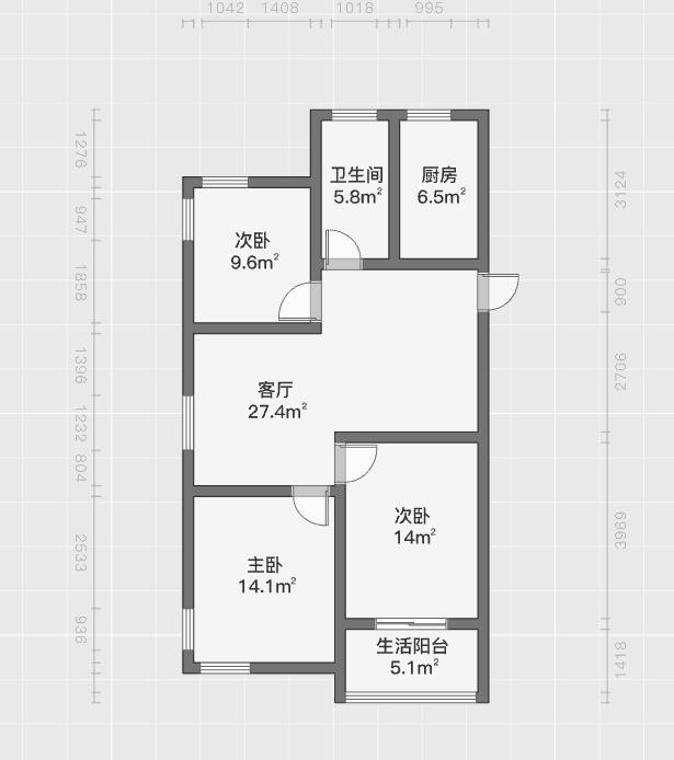富都豪园 3室2厅1卫 120m&sup2;