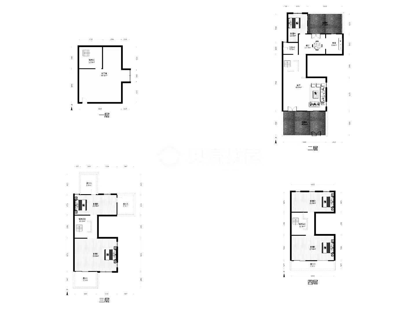 中海上林院 5室2厅1卫 262.79m&sup2;