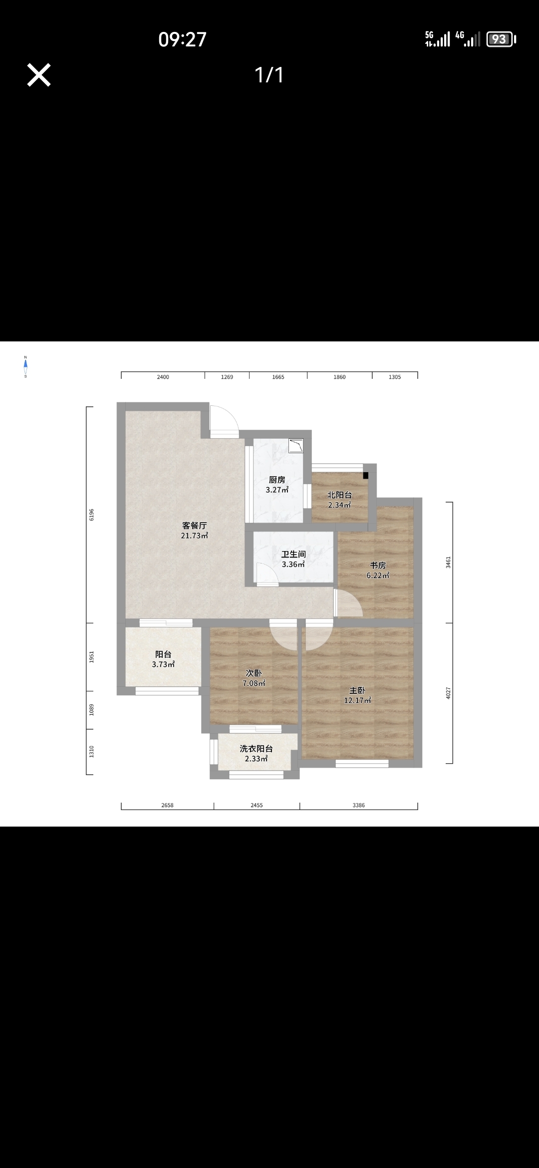 世濠花园 3室2厅1卫 93m&sup2;
