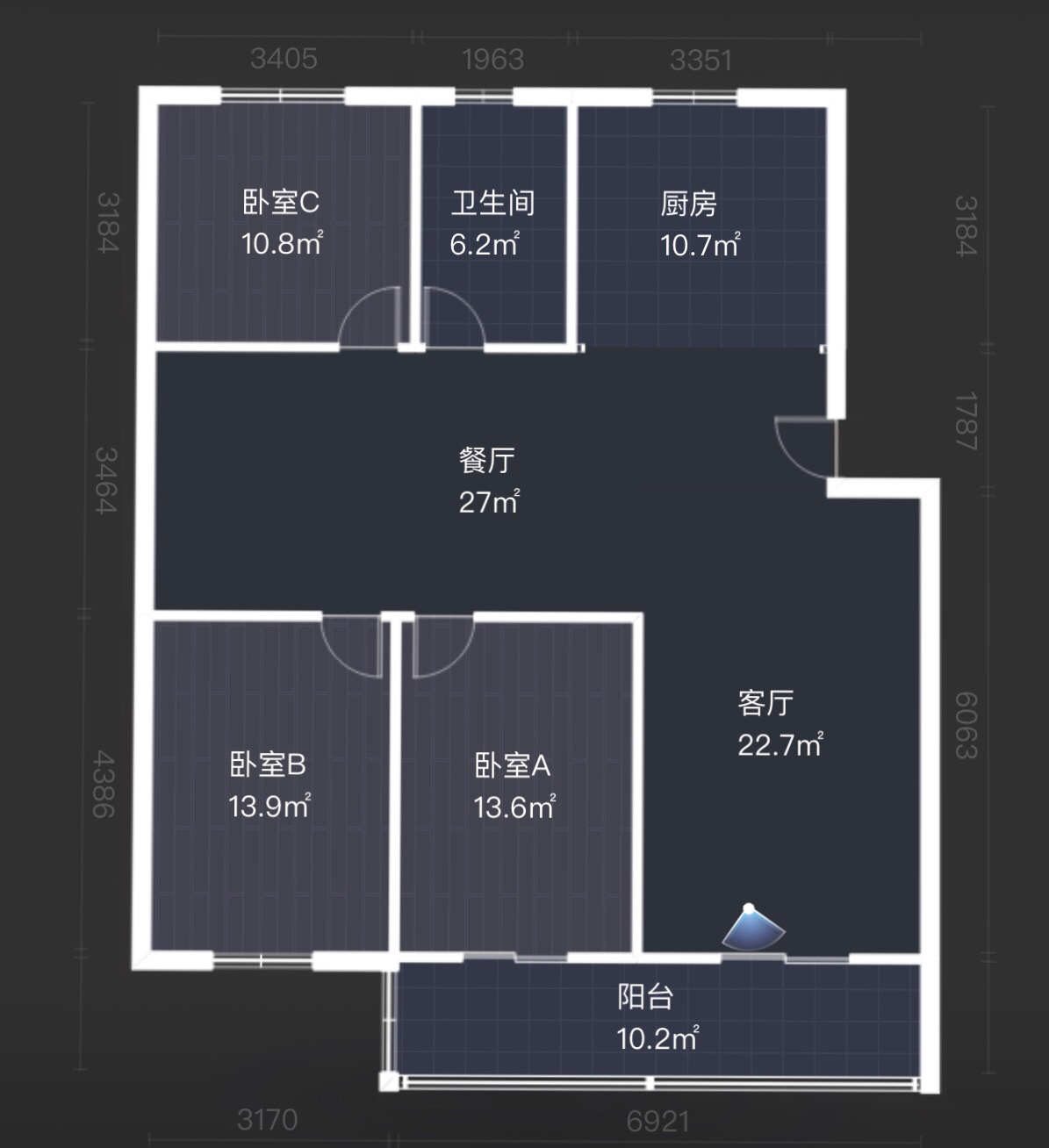 永和佳苑北区 3室2厅1卫 132.00m&sup2;