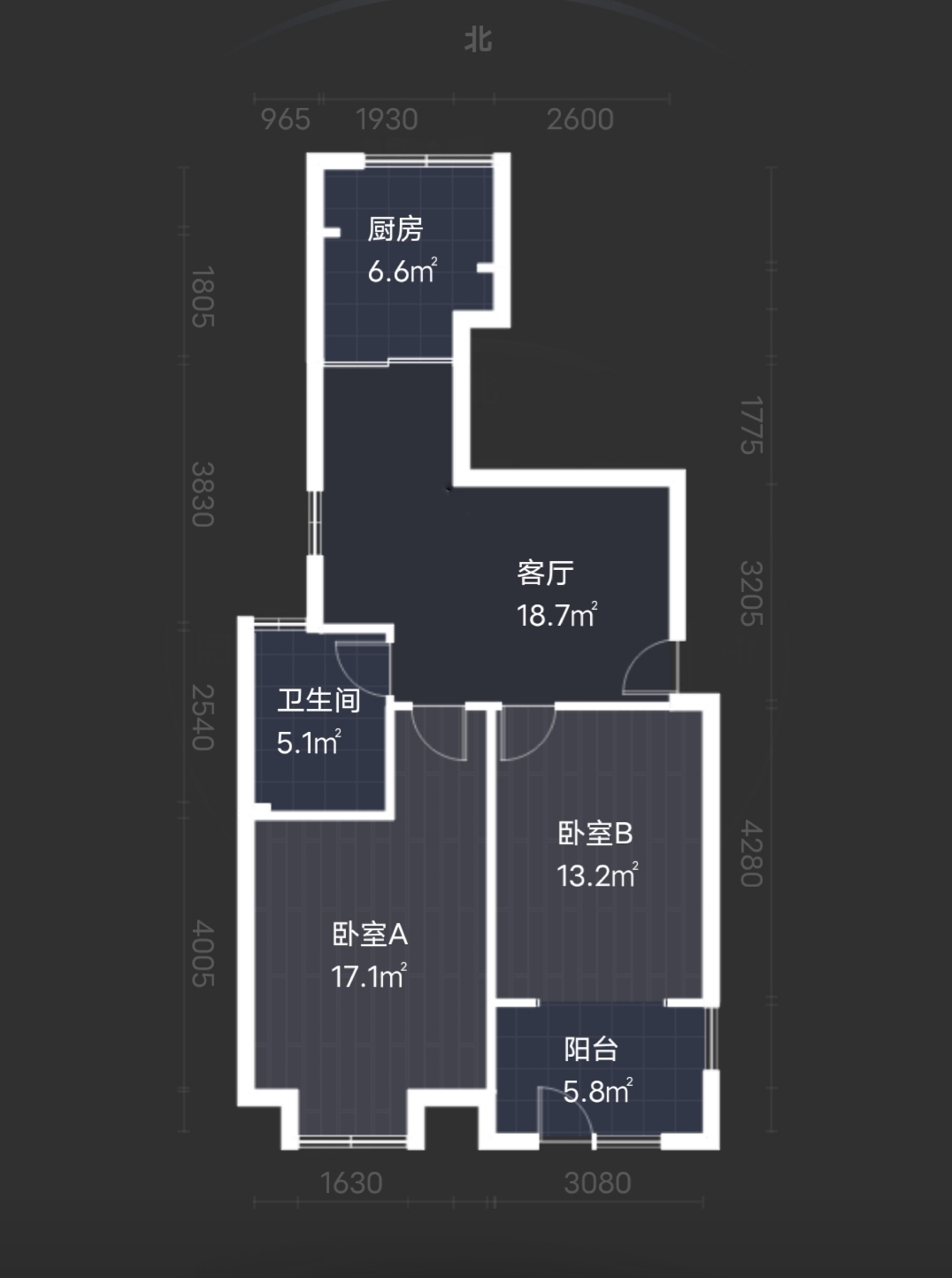 天龙逸园 2室2厅1卫 85.36m&sup2;