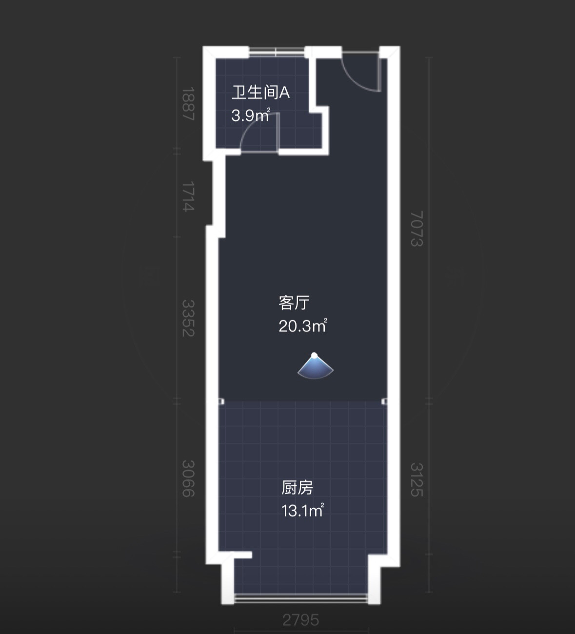 宏景大厦 3室1厅2卫 53m&sup2;