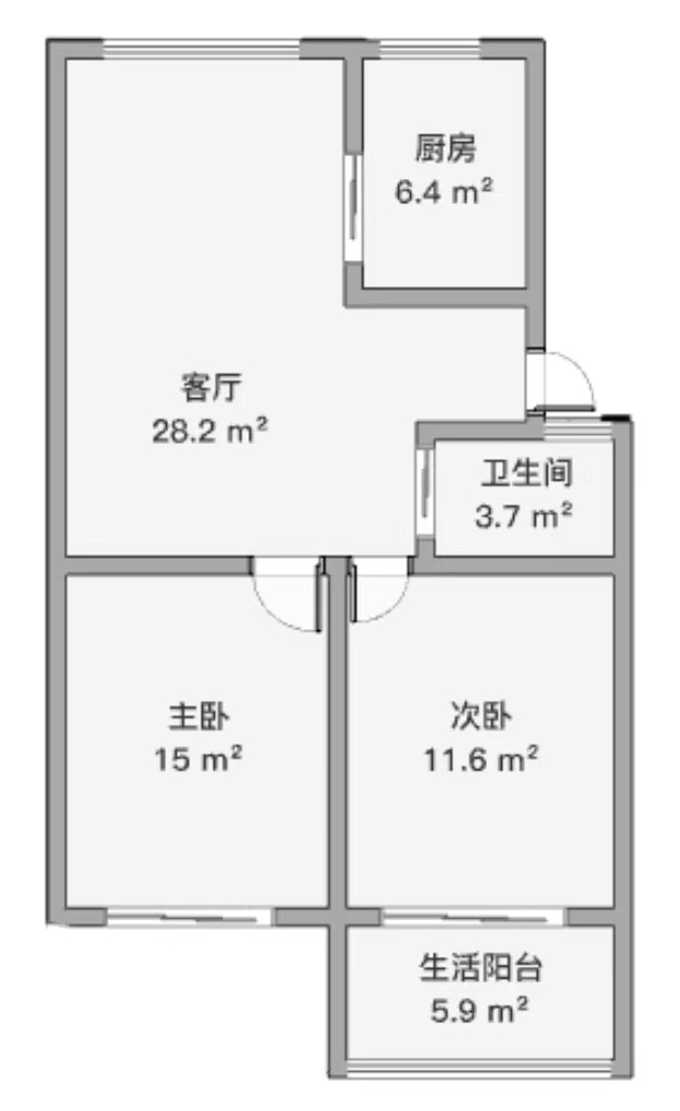 天馨花苑 2室1厅1卫 81.57m²