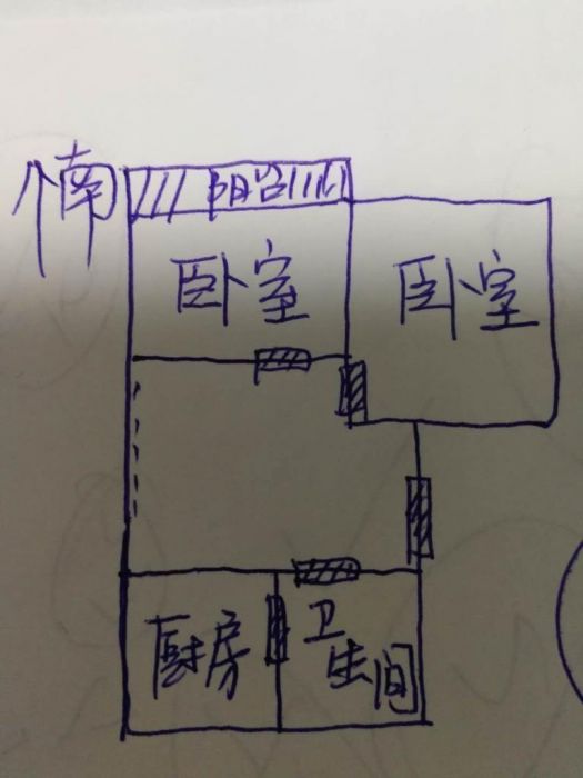 花园角 2室1厅1卫 60m&sup2;