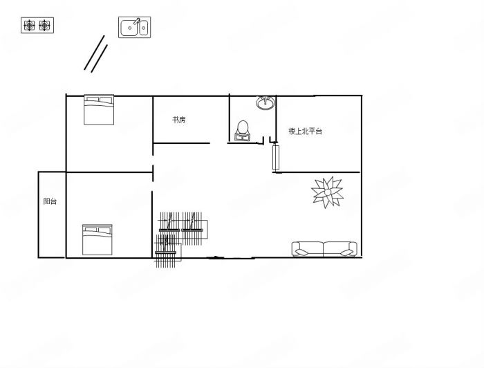 城港花苑西区 4室2厅1卫 150.00m&sup2;