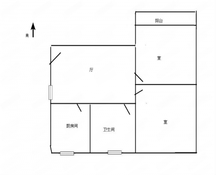 华侨花苑 2室1厅1卫 80m&sup2;
