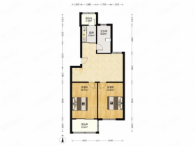 城山花园 2室1厅1卫 77.1m&sup2;