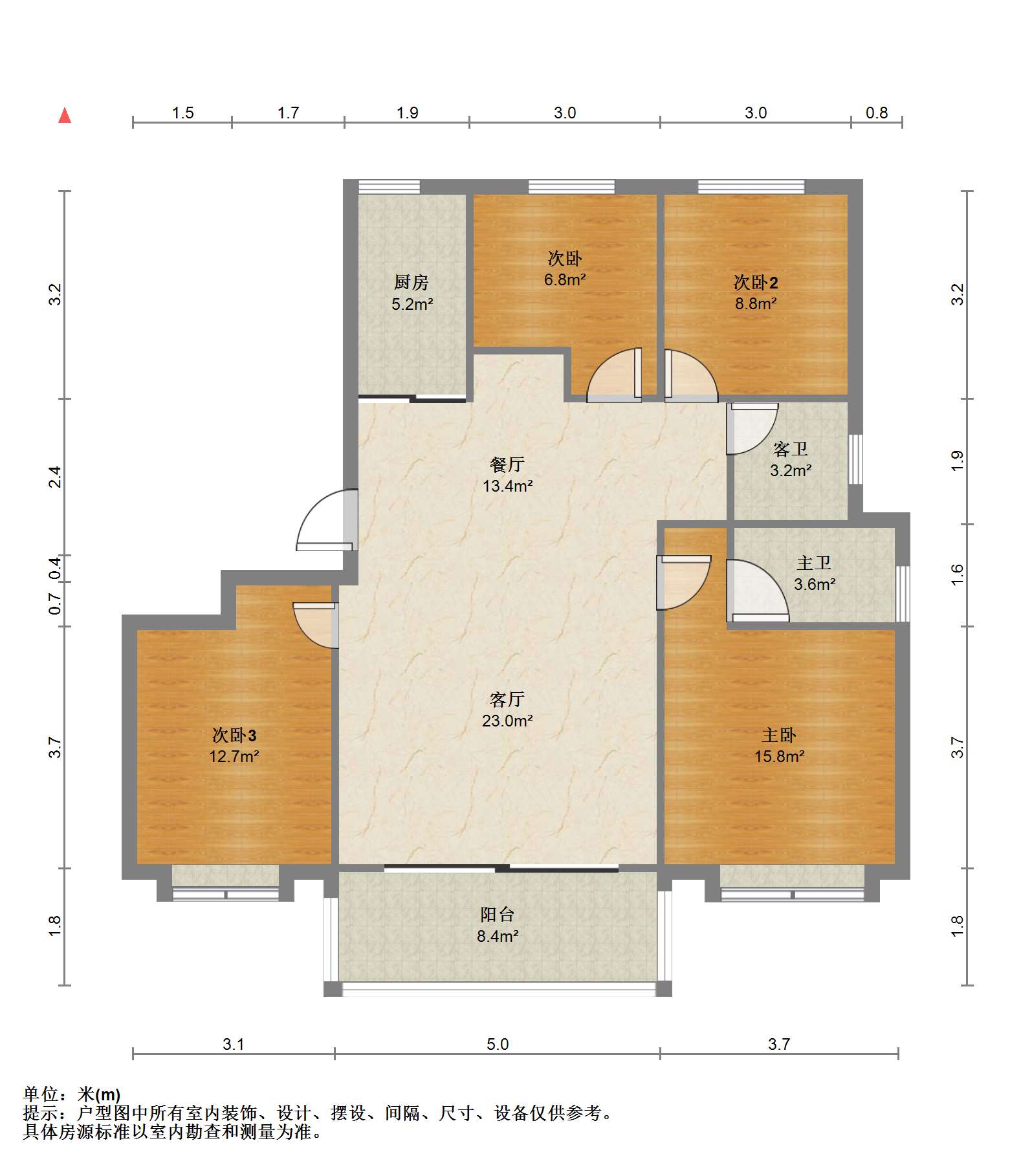 仁恒公园世纪 4室2厅2卫 135.43m&sup2;