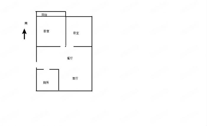 外滩北苑 2室2厅1卫 90m&sup2;