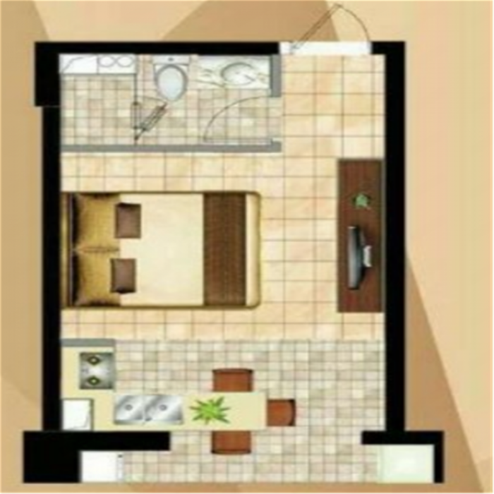 鑫湖国贸中心 1室1厅1卫 45m&sup2;