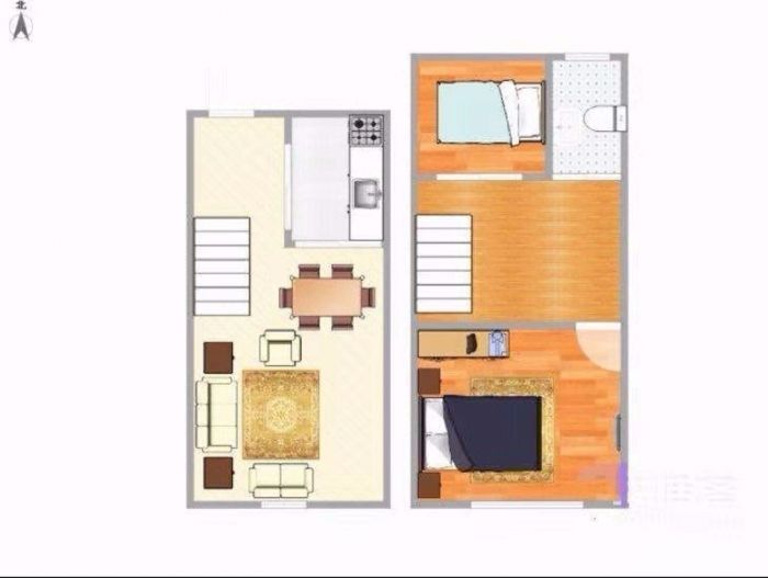 紫阳开心公寓 2室2厅2卫 58.23m&sup2;
