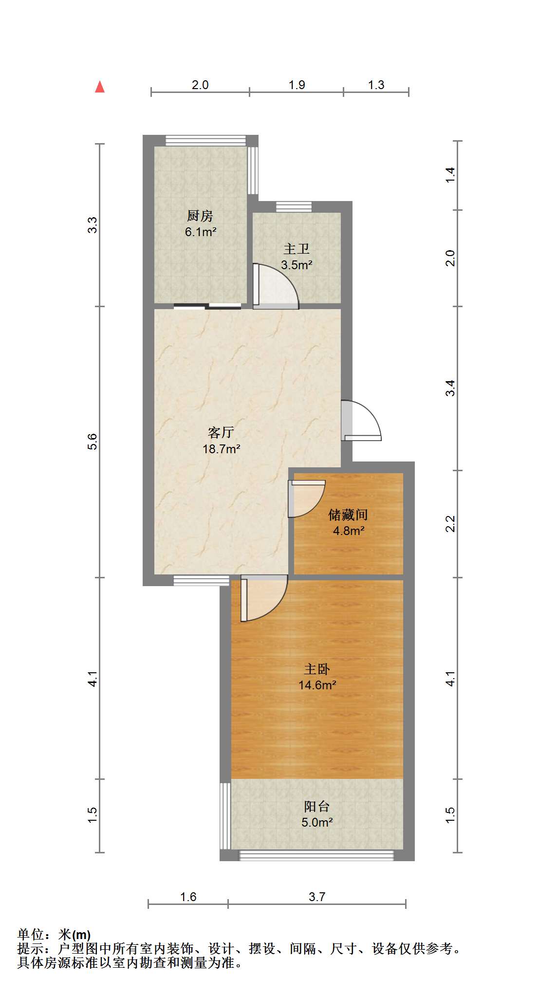 三里墩花苑四期 1室1厅1卫 60.00m&sup2;