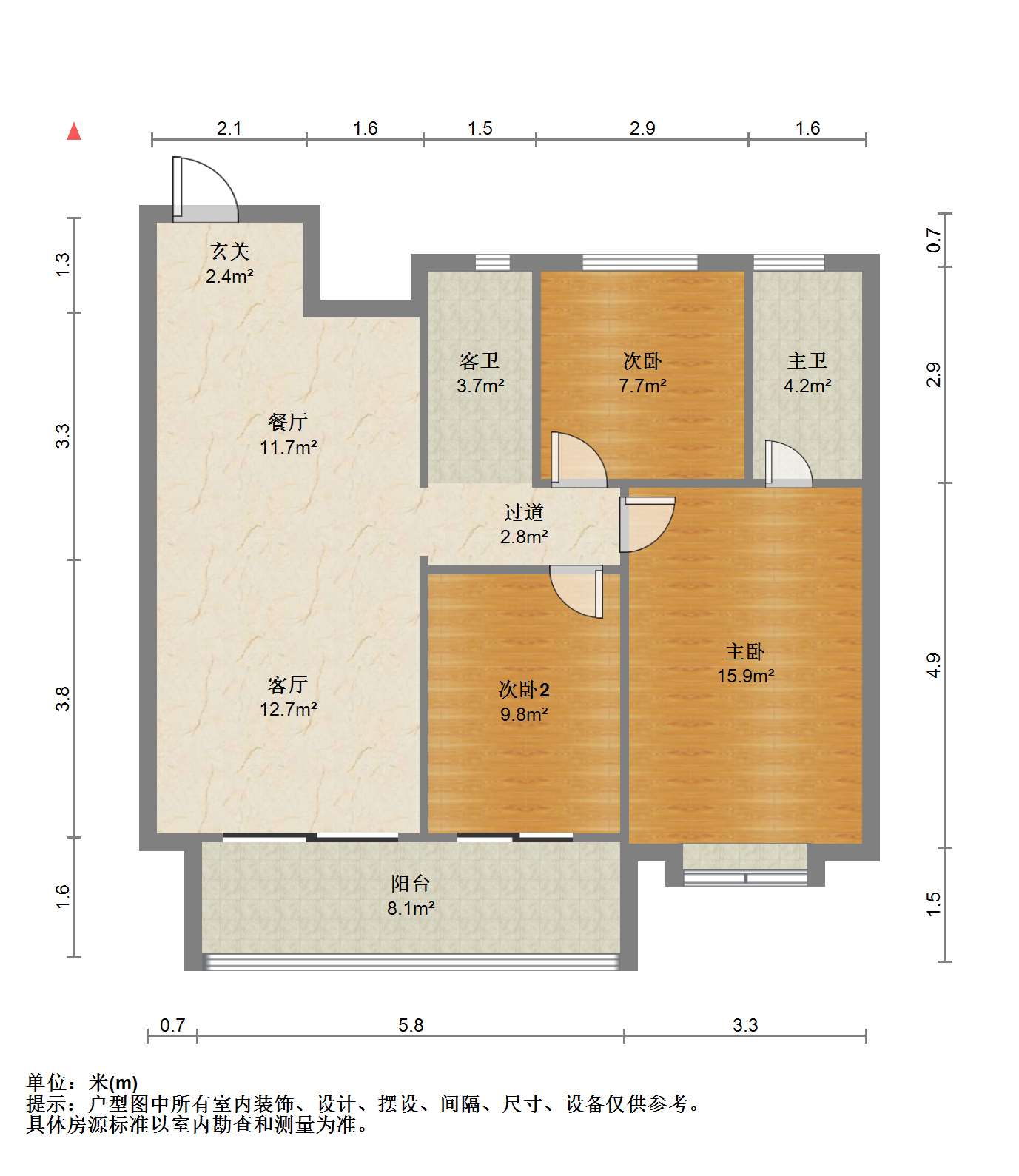 华润悦锦湾 3室2厅2卫 119.00m&sup2;