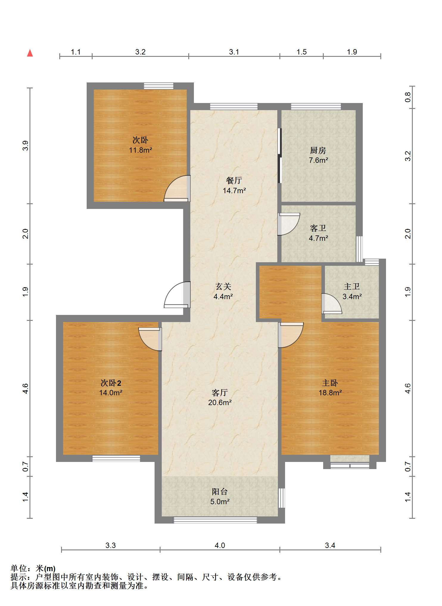 湖畔天下 3室2厅2卫 139m&sup2;