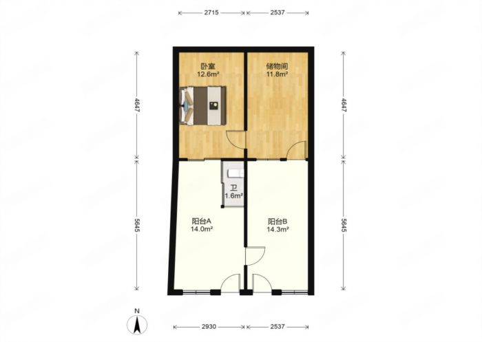 新建路新村 1室1厅1卫 45m&sup2;