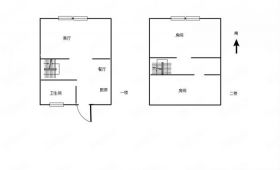 鸿运大厦 2室1厅1卫 51.15m&sup2;