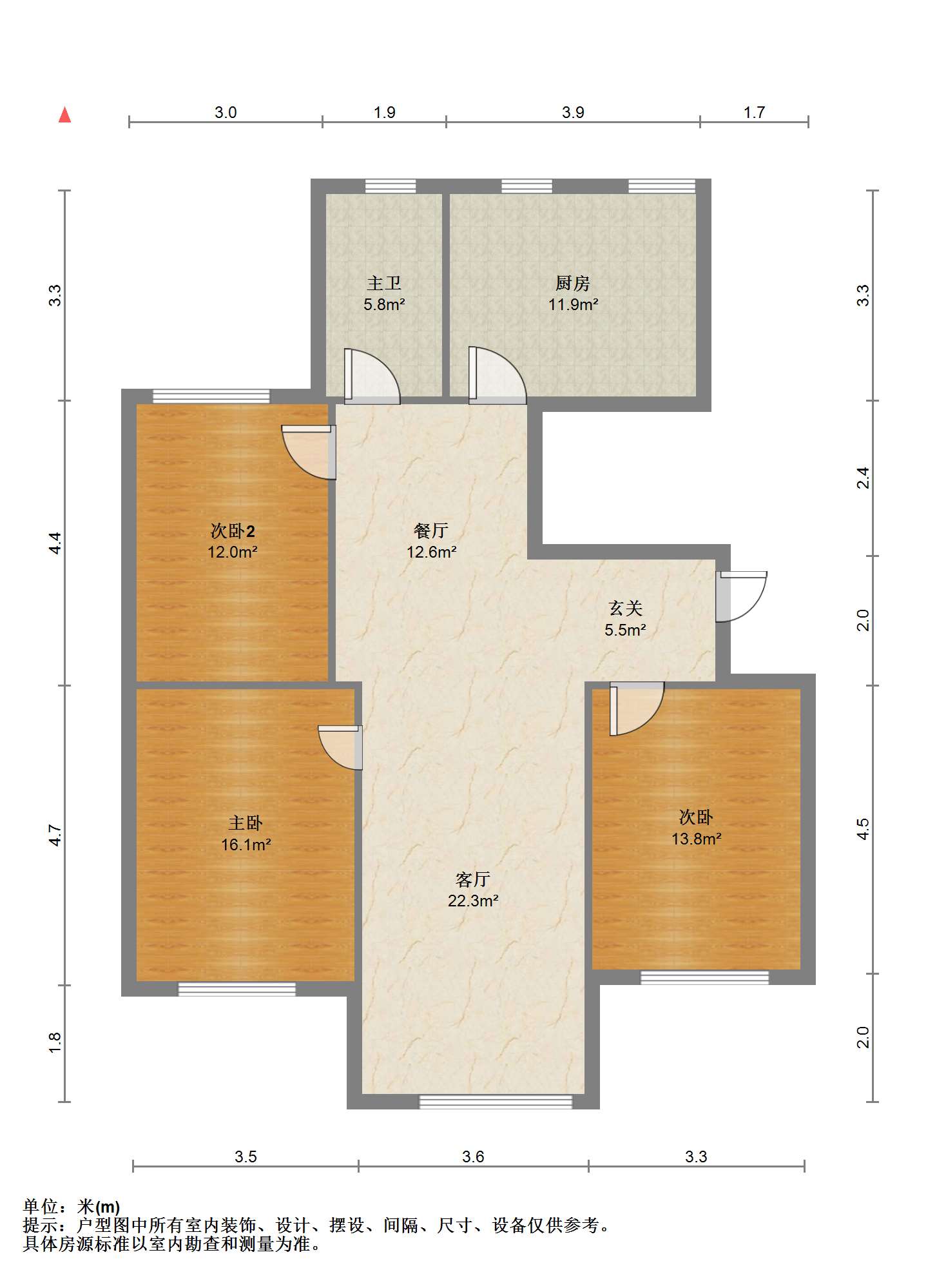 紫东南苑北区 3室2厅1卫 131m&sup2;