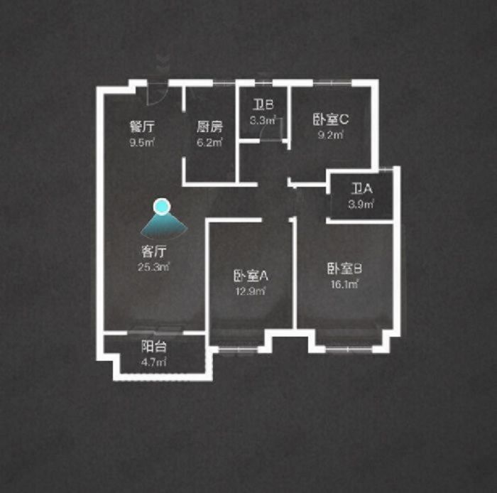 保利香槟国际 3室3厅2卫 117m&sup2;