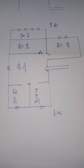 南通东苑小区 2室1厅1卫 57.5m&sup2;